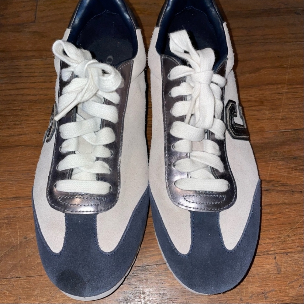 Coach Ian Metalic Navy/Chalk Sneakers Size 7.5*